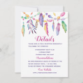 Invitation Détails sur les Mariages de Boho Plumes d'Indiens  (Devant)