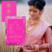 Invitation Détails sur l'ethnie indienne mariage rose & or