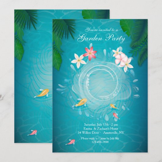 Invitation d'étang de Koi (Devant / Derrière)