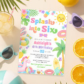 Invitation d'été 6 Anniversaire - Plongez dans six