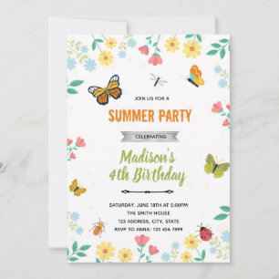Invitation d'été de jardin de bogues de papillon
