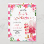 Invitation d'été de la fille Popsicle (Devant / Derrière)