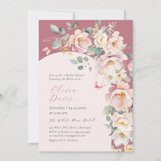 Invitation d'été Fleur sauvage nuptiale (Devant)