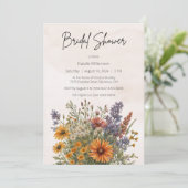 Invitation d'été Fleur sauvage nuptiale (Debout devant)