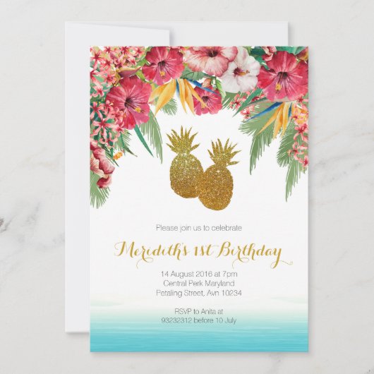 Invitation d'été tropicale (Devant)