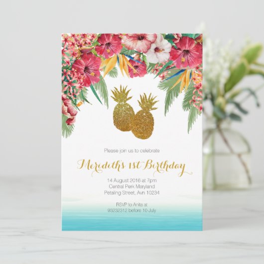 Invitation d'été tropicale (Debout devant)