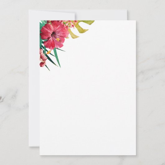 Invitation d'été tropicale (Dos)