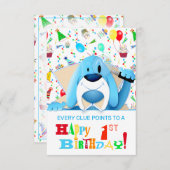 Invitation Détecteur de dessin intelligent de chien à tête bl (Devant / Derrière)