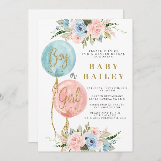 Invitation Détection du sexe (Devant / Derrière)