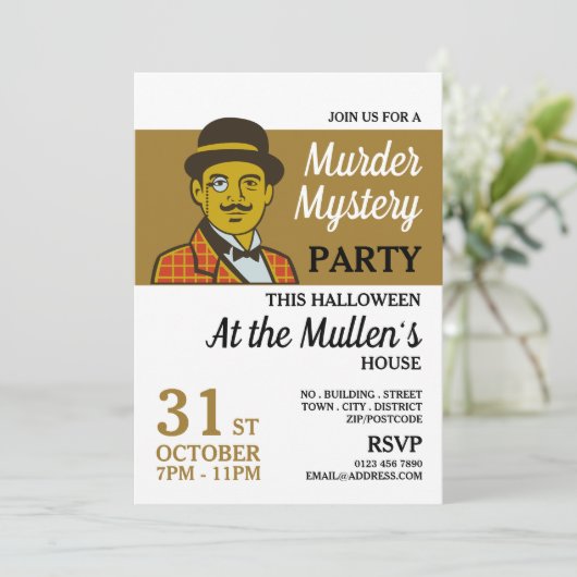Invitation Détective Classique, Mystère de Meurtre Fête d'Hal (Debout devant)
