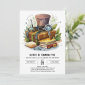 Invitation Détective Cute Boho Anniversaire (Debout devant)