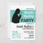 Invitation Détective Silhouette, Mystère du meurtre Anniversa (Devant)