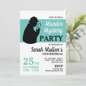 Invitation Détective Silhouette, Mystère du meurtre Anniversa (Debout devant)