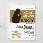 Invitation Détective Silhouette, Mystère du meurtre Anniversa (Devant)