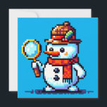 Invitation Détective Snowman : Mystère hivernale de 8 bits<br><div class="desc">Découvrez les secrets de la saison des fêtes grâce à ce design détective de bonhomme de neige 8 bits unique. Un mélange parfait de mystère et d'esprit festif !</div>