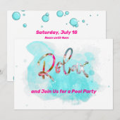 Invitation Détendez-vous Rejoignez-nous pour une fête de pisc (Devant / Derrière)