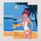 Invitation Détendez-Vous Sur L'Invitation Du Beach Bacheloret (Devant / Derrière)