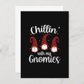 Invitation Détente avec mes Gnomes Buffalo Rouge à carreaux d (Devant / Derrière)