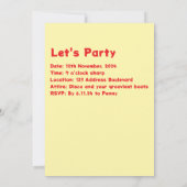 Invitation d'étoile (Dos)