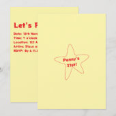 Invitation d'étoile (Devant / Derrière)