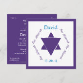 Invitation d'étoile de David de Mitzvah de barre, (Devant / Derrière)