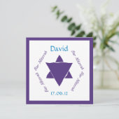 Invitation d'étoile de David de Mitzvah de barre, (Debout devant)
