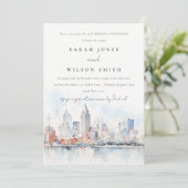 Invitation Detroit Michigan Landscape Wedding Anniversary (Debout devant)