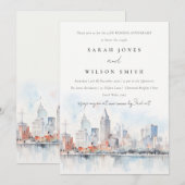 Invitation Detroit Michigan Landscape Wedding Anniversary (Devant / Derrière)