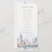 Invitation Detroit Michigan Watercolor Scape Wedding Program (Dos)