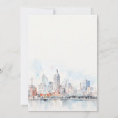 Invitation Detroit Michigan Watercolor Scape Wedding Shower (Dos)