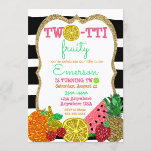 Invitation deux à frutti 2e anniversaire Tutti Frutti