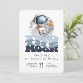 Invitation Deux à la Lune 2e Anniversaire Astronaute (Debout devant)