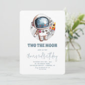 Invitation Deux à la Lune 2e Anniversaire Garçon Espace (Debout devant)