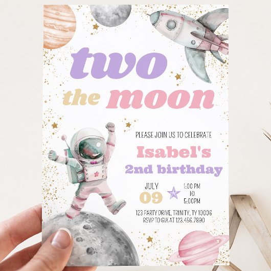 Invitation Deux à la Lune Anniversaire