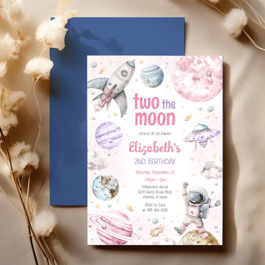Invitation Deux à la Lune Astronaute de l'Espace Extérieur 2e