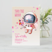 Invitation Deux à la Lune Boho 2e Anniversaire (Debout devant)