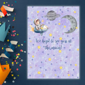 Invitation Deux à la Lune Garçon Fusée Spatiale 2e Anniversai
