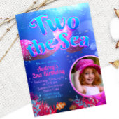 Invitation Deux à la mer - Sirène avec photo