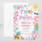 Invitation Deux à la piscine 2e anniversaire (Devant / Derrière)