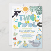 Invitation Deux à la piscine Fête à la piscine Anniversaire 2 (Devant)