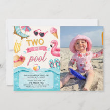 Deux à la piscine Photo de fête d'anniversaire d'é