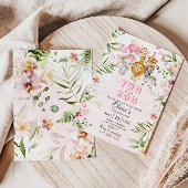 Invitation Deux à l'invitation d'anniversaire du safari zoo