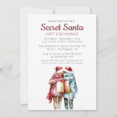 Invitation Deux amis et une fête de Noël Secret Santa avec de (Devant)
