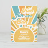 Invitation Deux Amusement Au Soleil Soleil 2e Anniversaire Bl (Debout devant)