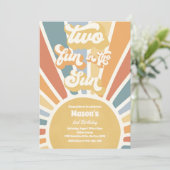 Invitation Deux Amusement Au Soleil Sunshine 2e Anniversaire (Debout devant)