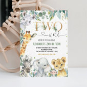 Invitation Deux animaux sauvages Anniversaire 2ème de la Jung