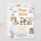 Invitation Deux Animaux Sauvages de la Forêt pour une Fête d' (Devant)