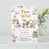 Invitation Deux Animaux Sauvages de la Forêt pour une Fête d' (Debout devant)