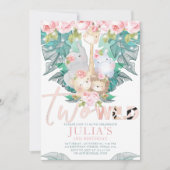 Invitation Deux animaux sauvages de la jungle Anniversaire mi (Devant)