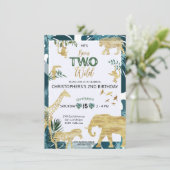 Invitation Deux animaux sauvages Safari 2e anniversaire (Debout devant)